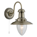 Hooded Dome Antique Brass Wall Light