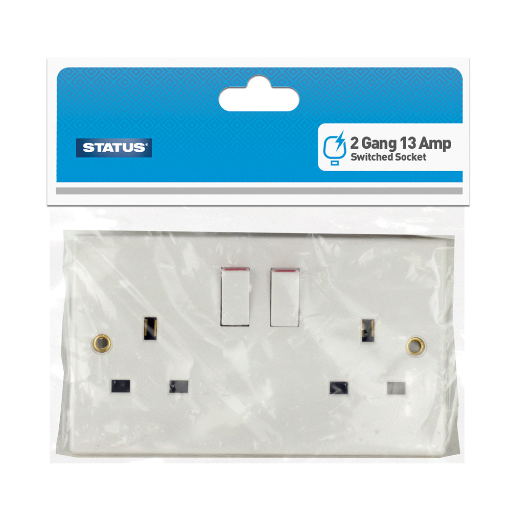 2 Gang 13Amp Switched Wall Socket