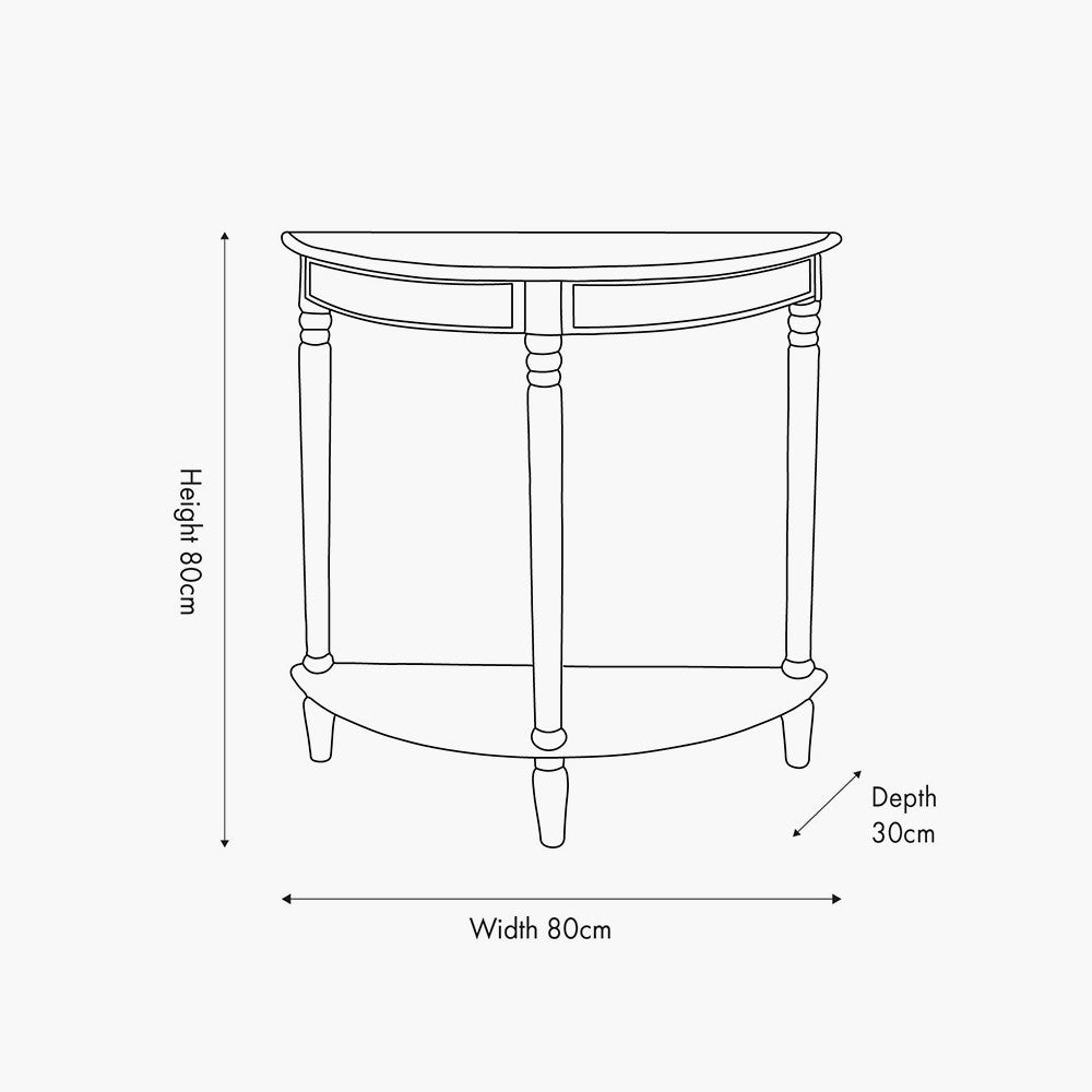Pacific Heritage Olive Pine Wood Half Moon Console Table