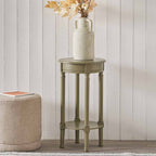 Pacific Heritage Olive Pine Wood Round Accent Table