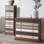 Pacific Loft Sage Multicoloured Pine Wood 13 Drawer Unit