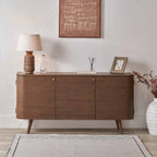 Pacific Elias Dark Ash Wood Retro 3 Door Sideboard