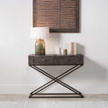 Pacific Adriano Peppercorn Leather Console Table