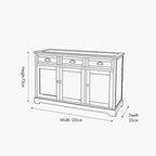 Pacific Croft Olive Pine Wood 3 Door 3 Drawer Unit