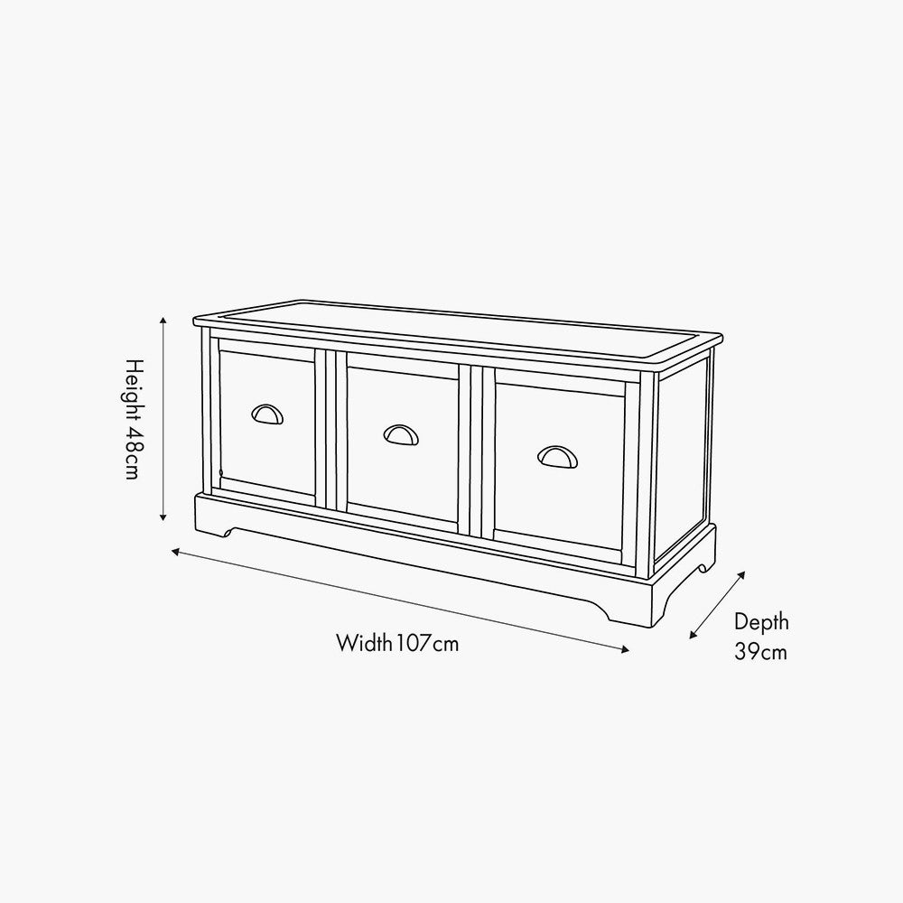 Pacific Croft Olive Pine Wood 3 Drawer Unit