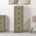 Pacific Croft Olive Pine Wood 5 Drawer Unit