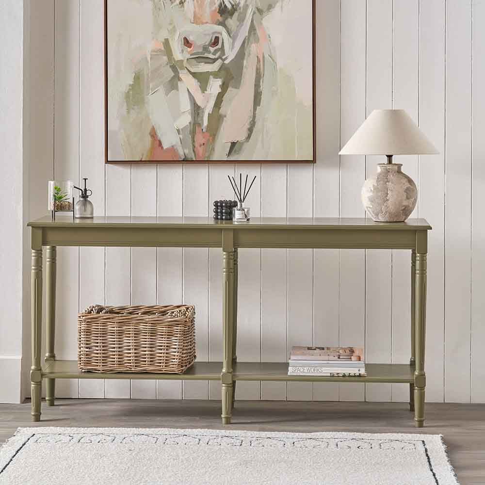 Pacific Heritage Olive Pine Wood Large Console Table