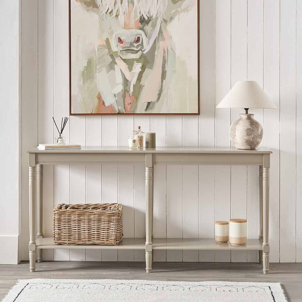 Pacific Heritage Putty Pine Wood Large Console Table