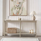 Pacific Heritage Putty Pine Wood Large Console Table