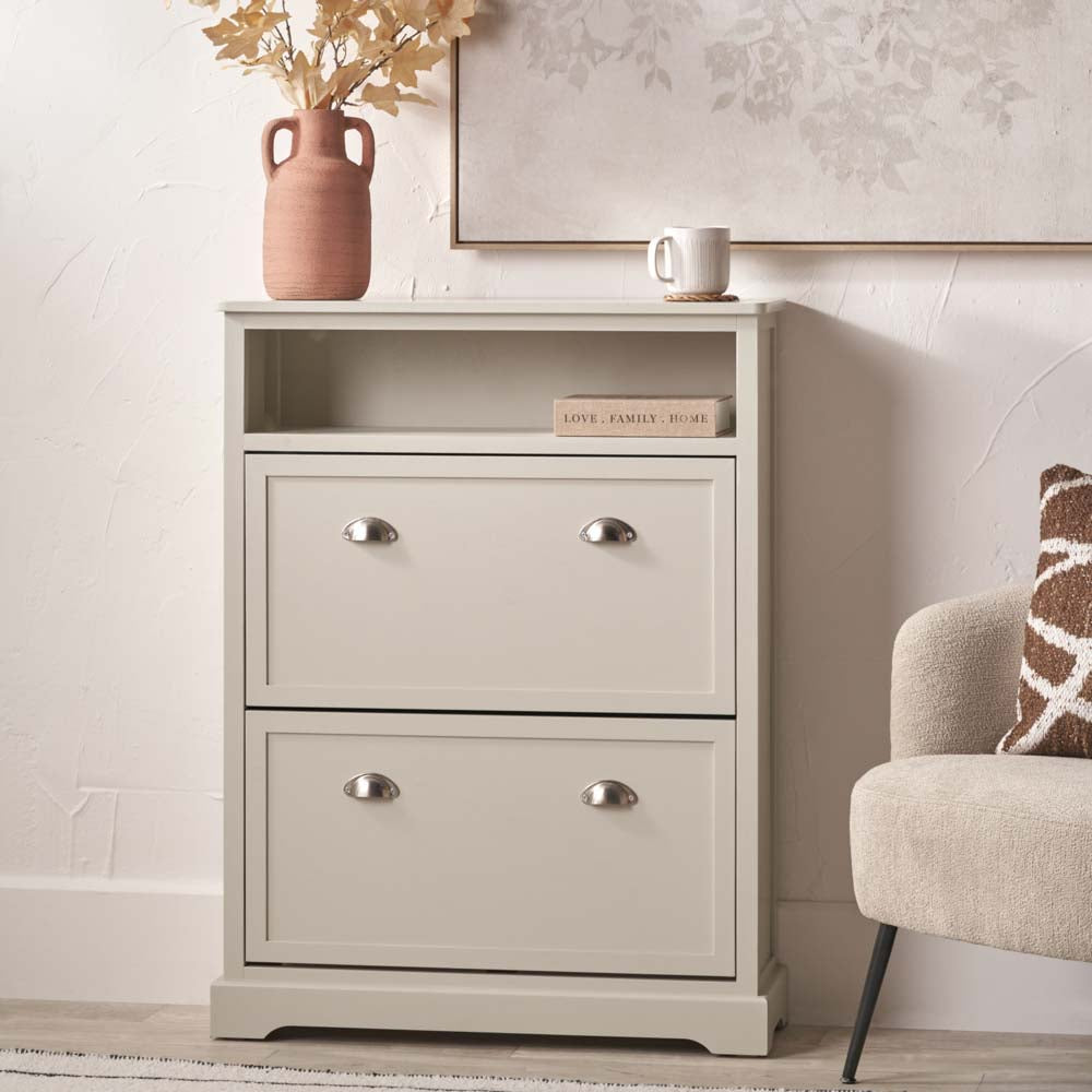 Pacific Croft Linen Pine Wood Shoe Storage Unit