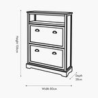 Pacific Croft Olive Pine Wood Shoe Storage Unit