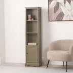 Pacific Croft Olive Pine Wood Slim 1 Door 3 Shelf Unit