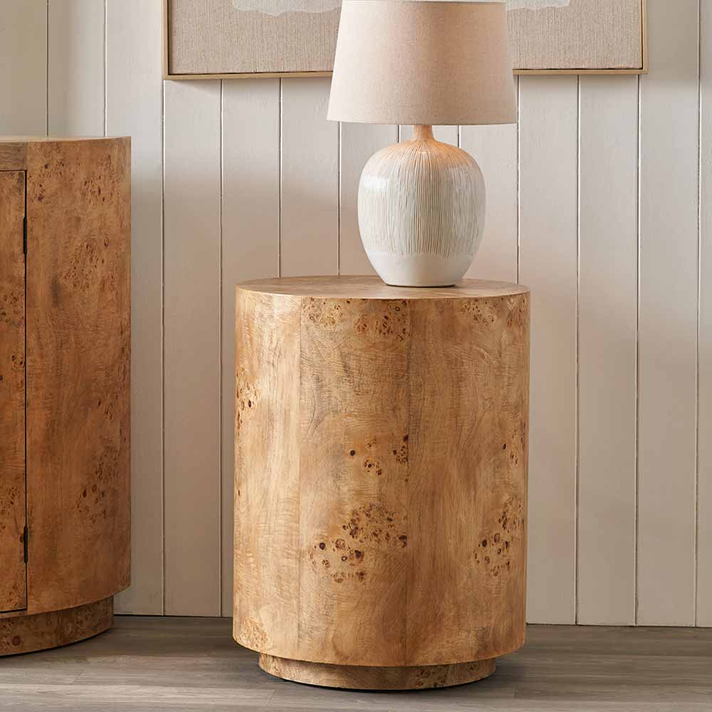 Pacific Newborough Burr Wood Effect Side Table