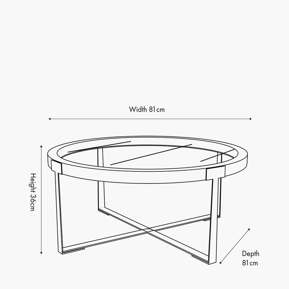 Pacific Vermont Clear Glass and Light Walnut Wood Veneer Coffee Table