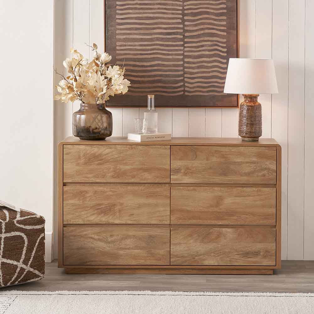 Pacific Eversley Oak Effect Veneer 6 Drawer Unit