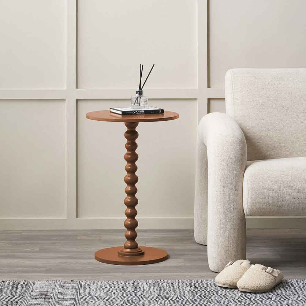 Pacific Margot Terracotta Wood Bobble Side Table