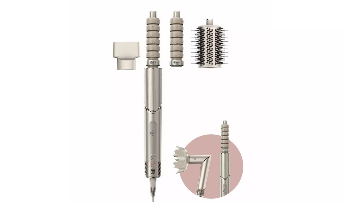 Shark HD426SLUK FlexStyle Air Styler & Hair Dryer for Straight & Wavy Hair - 3 Attachments - Stone