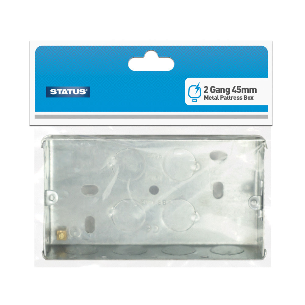 2 Gang 45mm Metal Pattress Box