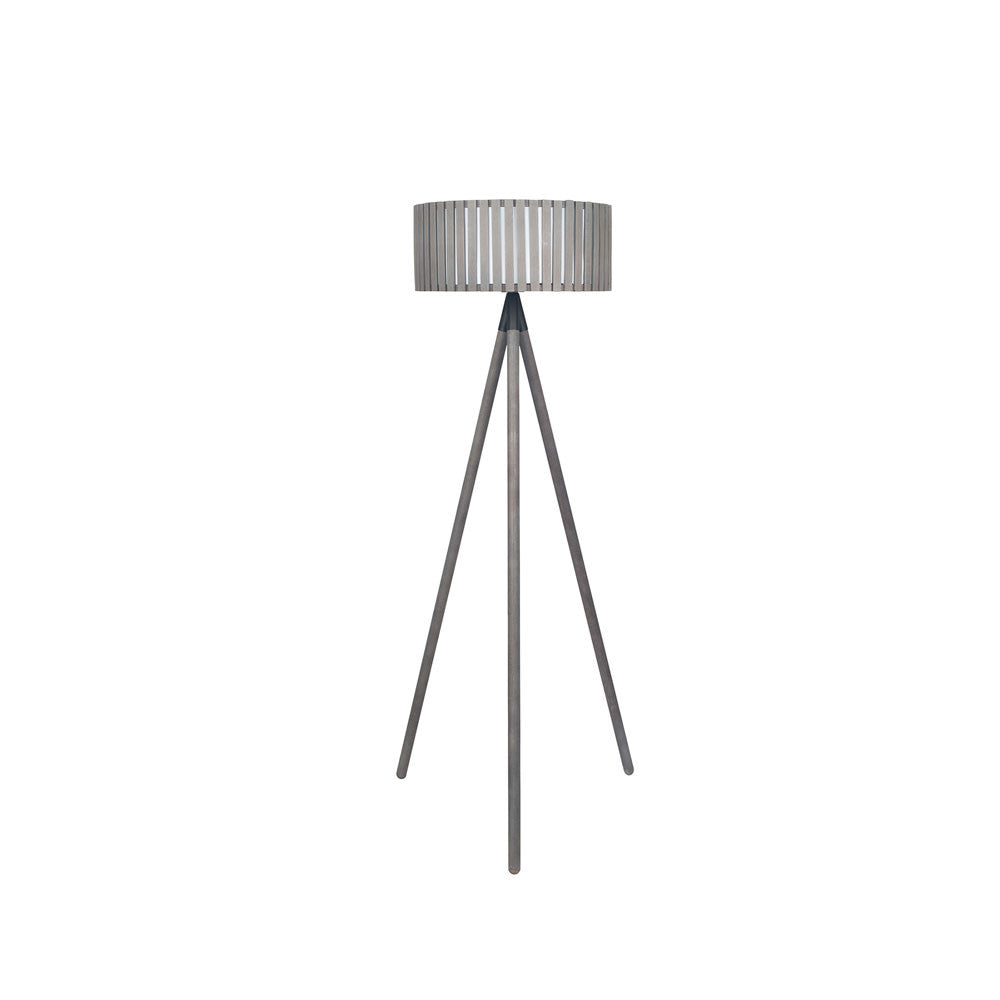 Rabanne Slated Wood Tripod Floor Lamp