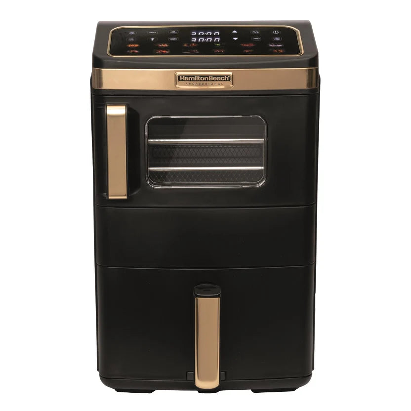Hamilton Beach Professional HBPA25BK  DualStack 14.5L Air Fryer Oven - Black & Brushed Brass