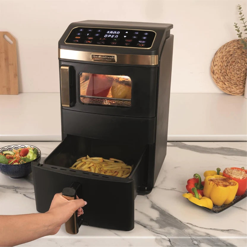 Hamilton Beach Professional HBPA25BK  DualStack 14.5L Air Fryer Oven - Black & Brushed Brass