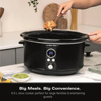 Hamilton Beach HBCDE650BLK 6.5L Digital Oval Slow Cooker - Black