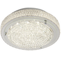 Chrome and Glass with Crystal decorative centre Semi-Flush Fitting