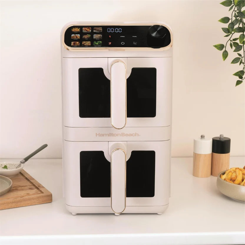 Hamilton Beach HBA12ST DualStack 11L Smart Air Fryer - Stone & Brushed Brass