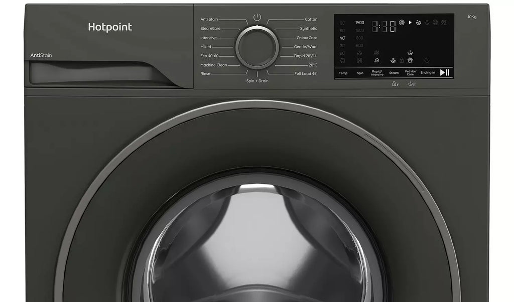 Hotpoint H101GANTISTAIN 10kg 1400 Spin Washing Machine with PetHairCare - Graphite
