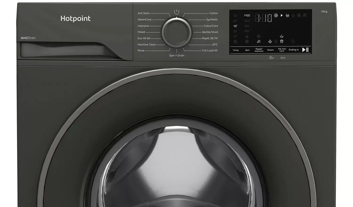 Hotpoint H101GANTISTAIN 10kg 1400 Spin Washing Machine with PetHairCare - Graphite