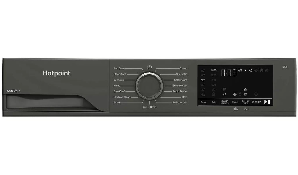 Hotpoint H101GANTISTAIN 10kg 1400 Spin Washing Machine with PetHairCare - Graphite