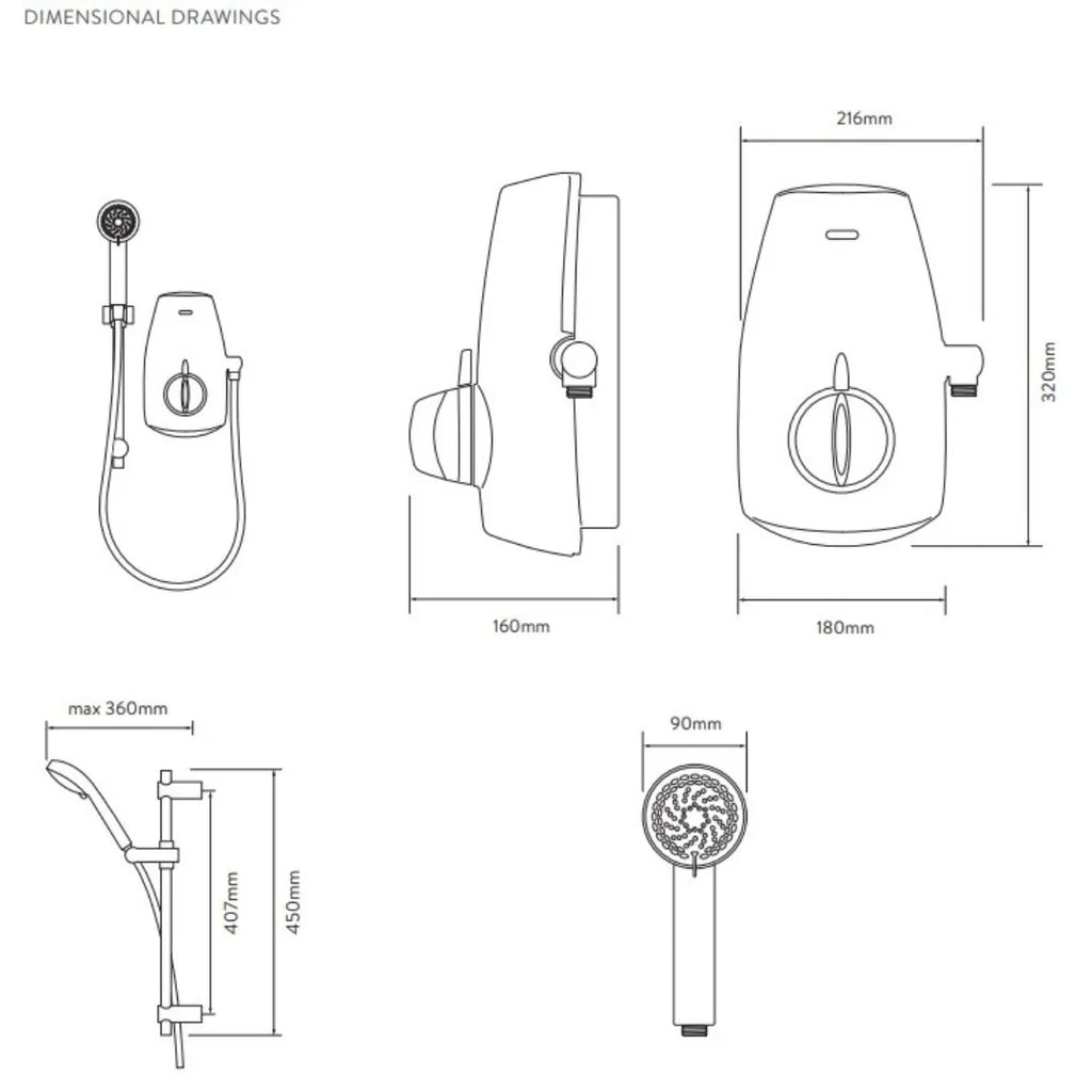 Aqualisa AquaStream Power Shower - White
