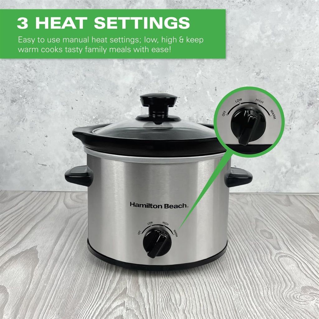Hamilton Beach HBSC020S The Mighty Mini 1.8L Slow Cooker -Silver