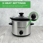 Hamilton Beach HBSC020S The Mighty Mini 1.8L Slow Cooker -Silver