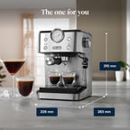 Delonghi EM450M Classic Manual Coffee Machine-Stainless Steel/Metal