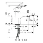 Hansgrohe Focus Monotrou Bath Shower Mixer Kit