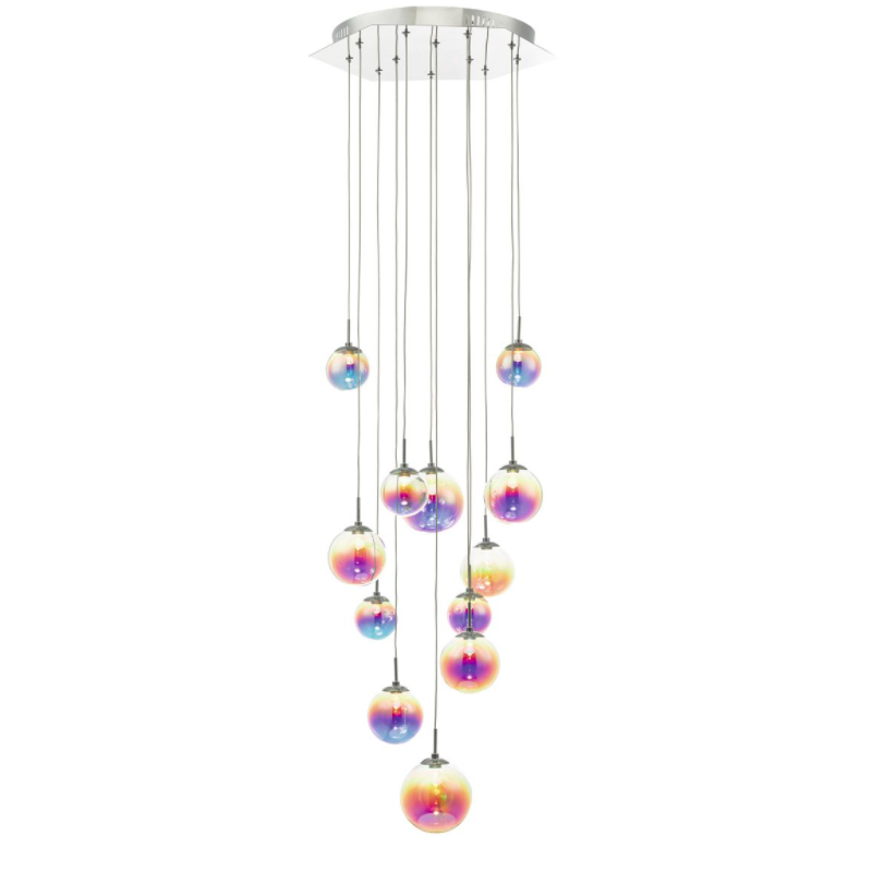 Cesario Iridescent 12 Light Cluster Pendant