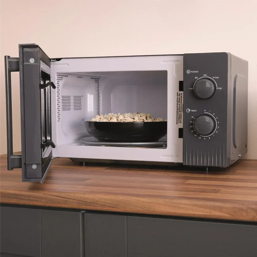 Hamilton Beech HBMX20CH MIAMI 800Watts Microwave 20 litres Manual Control Charcoal Grey