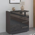 Rauch Aldono Deluxe 1 Door 4 Drawer Unit - Graphite With Basalt Glass Front And Graphite Handles