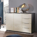 Rauch Aldono 2 Door 4 Drawer Unit - Graphite With White High Polish Front And Aluminium Handles
