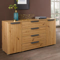Rauch Aldono Deluxe 2 Door 4 Drawer Unit - Sonoma Oak With Graphite Handles