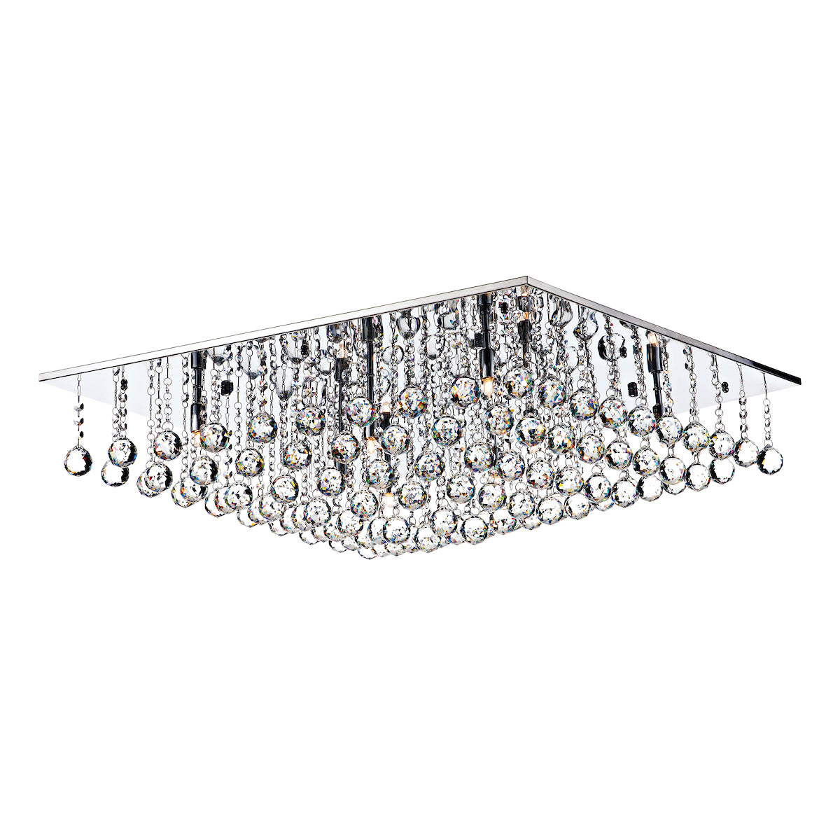 Abacus 8 Light Flush Polished Chrome Crystal<br>Crystal