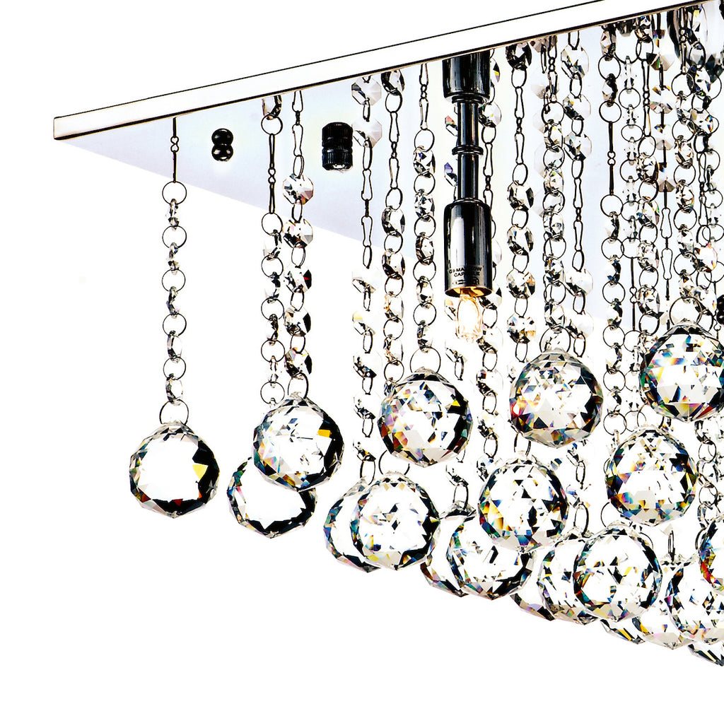 Abacus 5 Light Flush Polished Chrome Crystal<br>Crystal