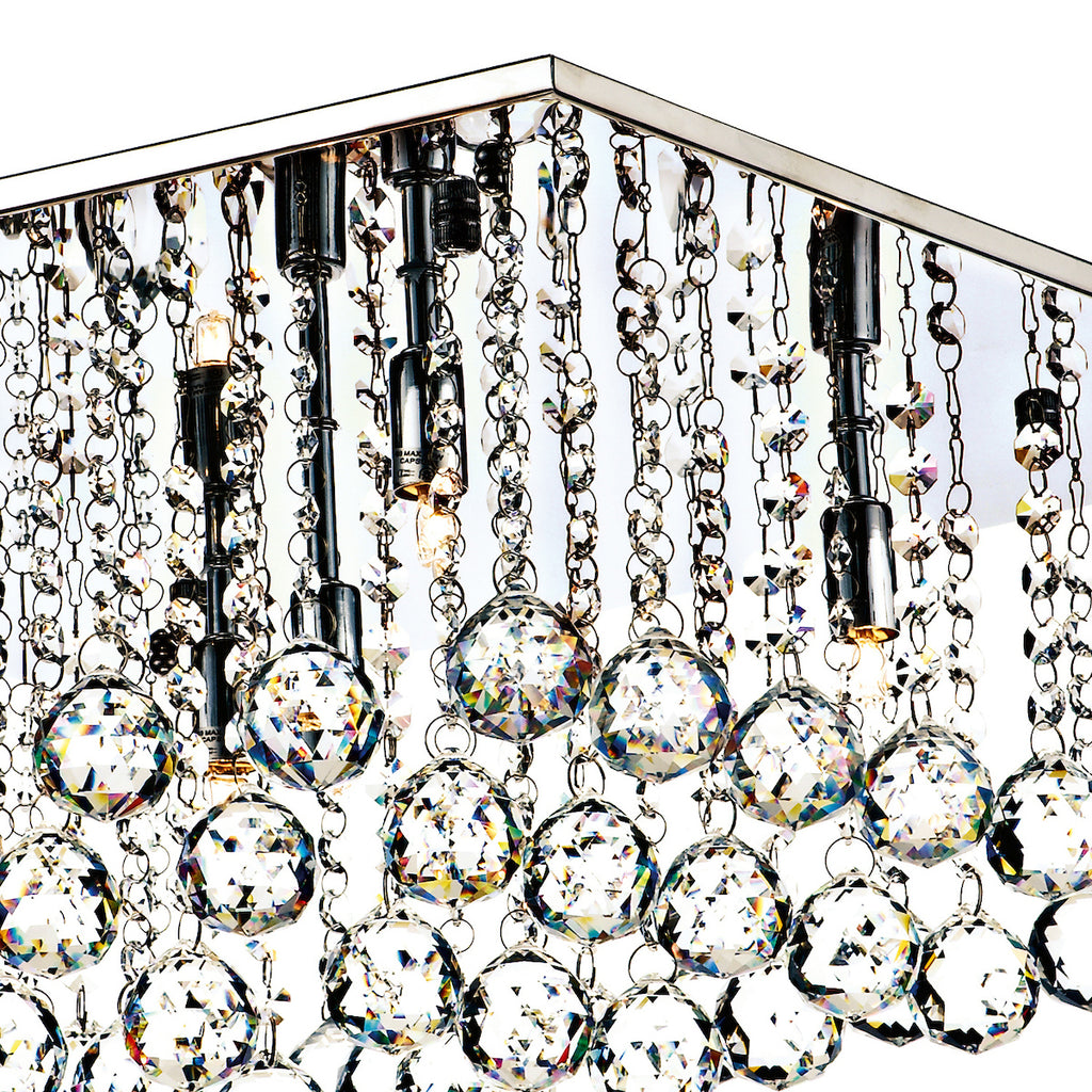 Abacus 5 Light Flush Polished Chrome Crystal<br>Crystal