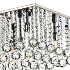 Abacus 5 Light Flush Polished Chrome Crystal<br>Crystal