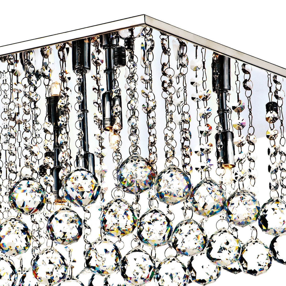 Abacus 5 Light Flush Polished Chrome Crystal<br>Crystal