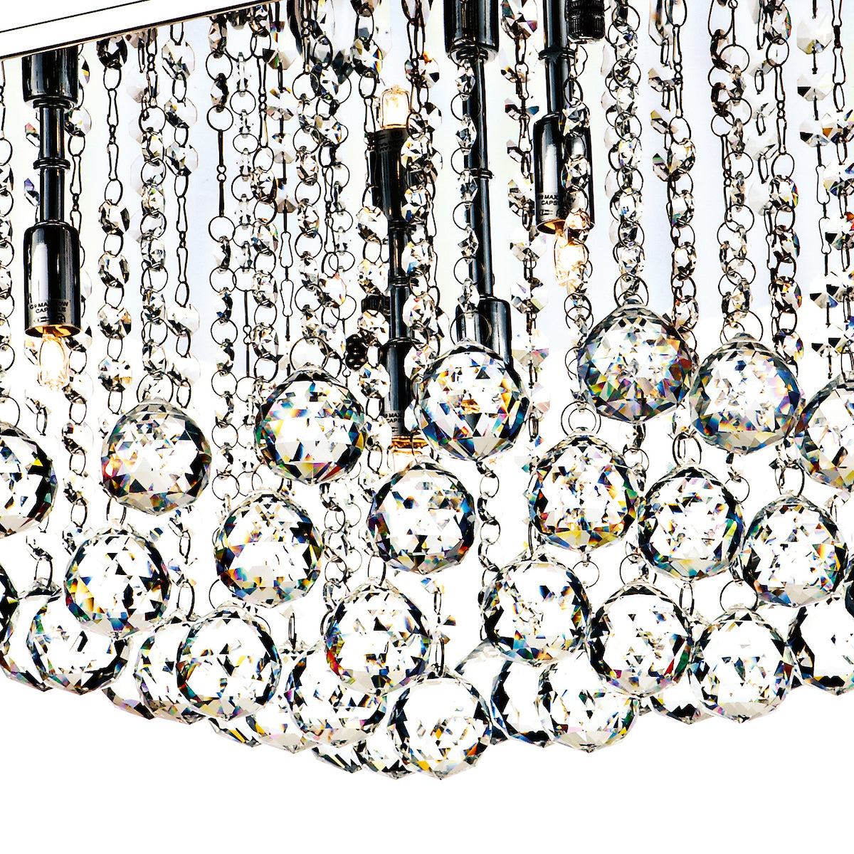 Abacus 5 Light Flush Polished Chrome Crystal<br>Crystal