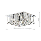 Abacus 5 Light Flush Polished Chrome Crystal<br>Crystal