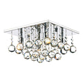 Abacus 4 Light Flush Polished Chrome Crystal<br>Crystal