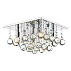 Abacus 4 Light Flush Polished Chrome Crystal<br>Crystal